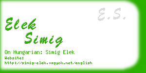 elek simig business card